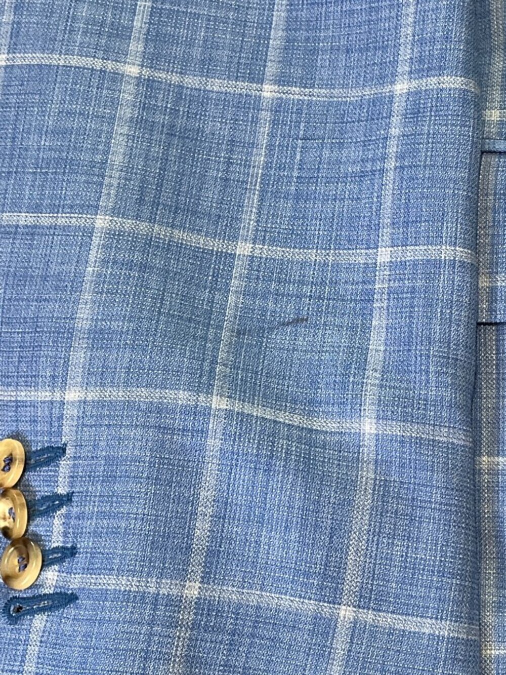 Canali Mens US 44R Exclusive Sport Jacket Blue Windowpane Wool-Silk Italy Blazer - Picture 3 of 10